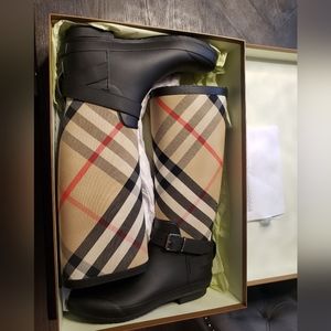 Womens Burberry Strap Detail Rain Boot